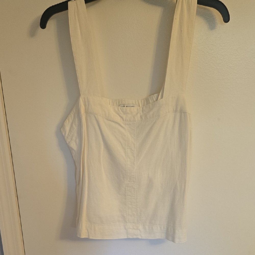 Women's Off White Square-Neck Tank Top